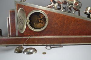 Large Art Deco Clock – Bronze Roman Chariot, Circa 1930