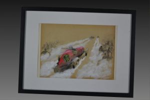 6 race cars drawings / painting