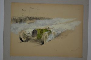 6 race cars drawings / painting