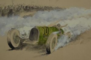 6 race cars drawings / painting