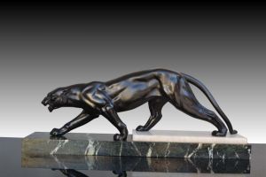 Art deco large black panther