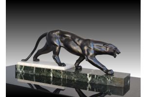 Art deco large black panther
