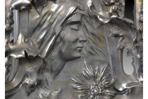 Art nouveau jugendstil bronze clock