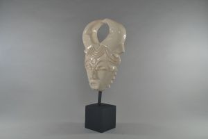 Rene BUTHAUD africanist mask crackle ceramic