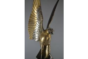 Henri Rischmann, impressive 67cm bronze eagle. Stunning patina.
