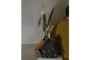 Henri Rischmann, impressive 67cm bronze eagle. Stunning patina.