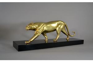 Irenee ROCHARD art deco bronze panther