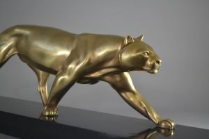 Irenee ROCHARD art deco bronze panther