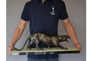Art deco metal panther signed ROCHARD