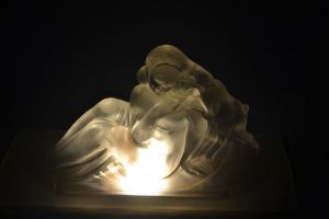 Marius SABINO, rare glass art deco lamp