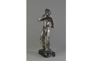 Shh ! Art nouveau Jugenstil bronze symbolist figure