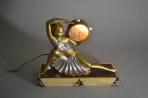 J. Salvado tambourine dancer lighted sculpture