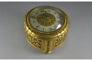 Rare bronze art deco table clock. Stunning quality Signed.