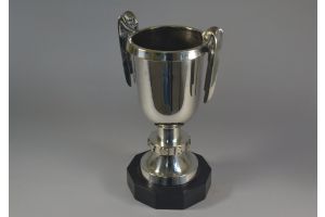 stunning silver plated modernist trophy. 1930.