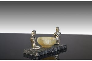 Art deco two ladies sculpture / center piece