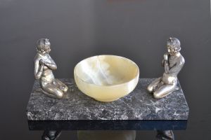 Art deco two ladies sculpture / center piece